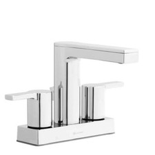 Bathroom Faucet Modern Contemporary 4 in. Centerset 2-Handle Low-Arc in Chrome