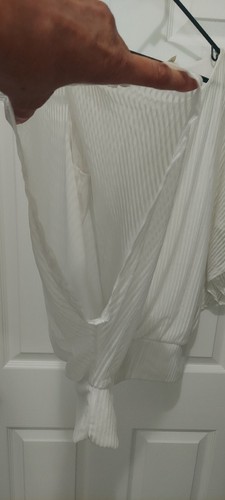 New Directions Womens White Quarter Sleeve Pullover Blouse Top Size Lg Lined - Picture 4 of 7