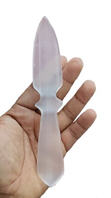 Selenite Sword Polished Natural Crystal Dagger healing Knife Blade 6.66'' Inch