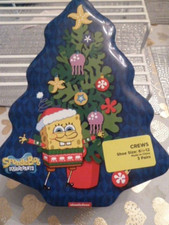 NWT NICKELODEON SPONGEBOB SQUAREPANTS holiday tin w/ 3 pair crew socks