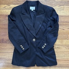 Emanuel Ungaro Tuxedo Blazer Jacket •Women 4/38 Vintage Black Made in USA