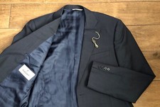Canali Paramontura Navy Blue Pinstripe Wool Sport Coat Dress Blazer Men's 42 L