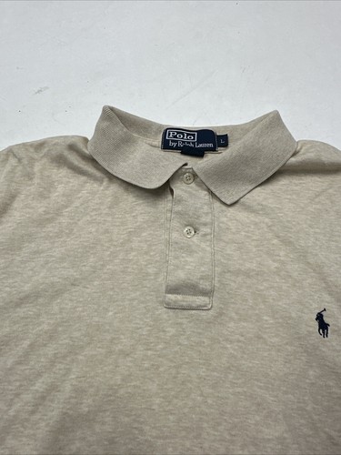 Polo by Ralph Lauren Large Khaki/tan Mens shirt short sleeve cotton Large L - Picture 4 of 12