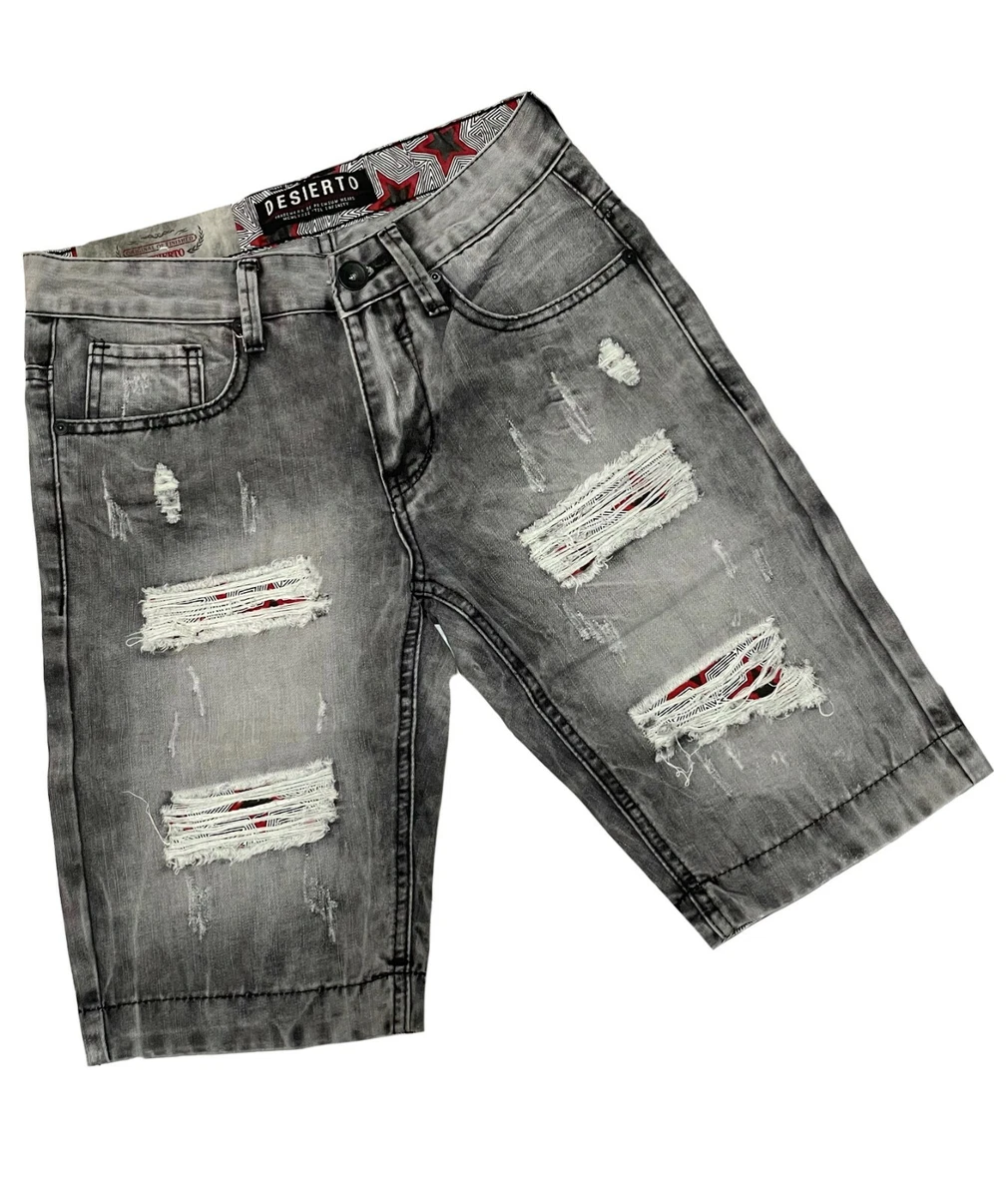 Pinocchietto uomo jeans Pantaloncino bermuda nero comodo pantalone