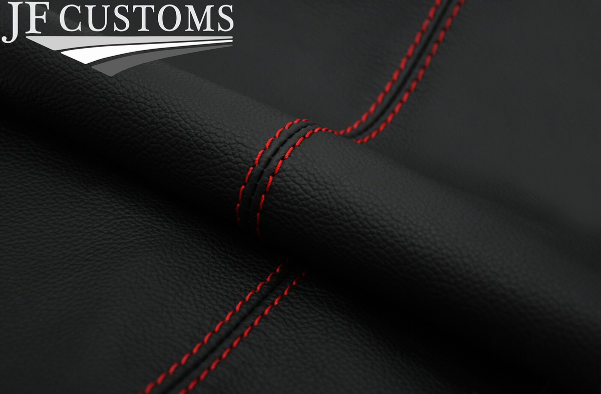 RED STITCH 2X FULL DOOR CARD LEATHER COVERS FITS NISSAN