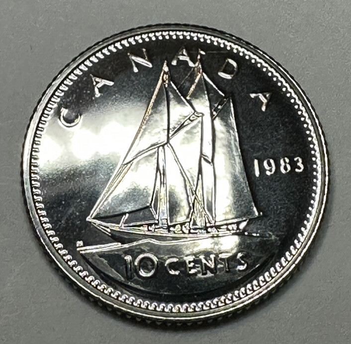 1983 Canadian Dime Proof-Like 10Cent Coin from Mint Set