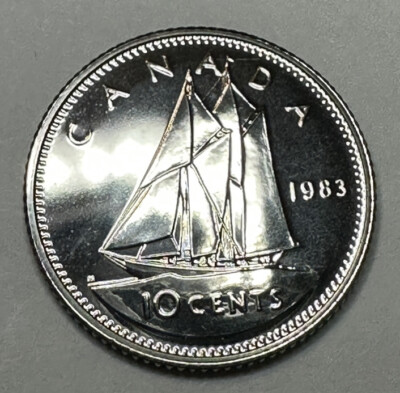 1983 Canadian Dime Proof-Like 10Cent Coin from Mint Set