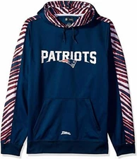 Zubaz NFL Football Men's New England Patriots Zebra Accent Solid Hoodie