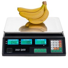 ACS-30 40kg/5g Digital Price Computing Scale for Vegetable UK Plug Silver &Black