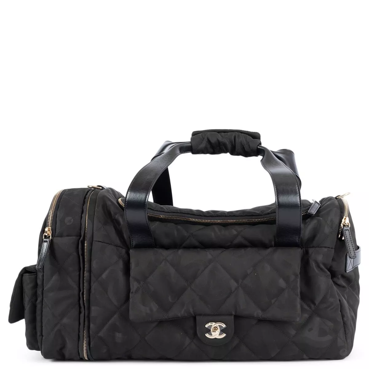 Chanel Black Medium Doudoune Nylon Tweed Coco Neige Cocoon Puffer Backpack  Bag