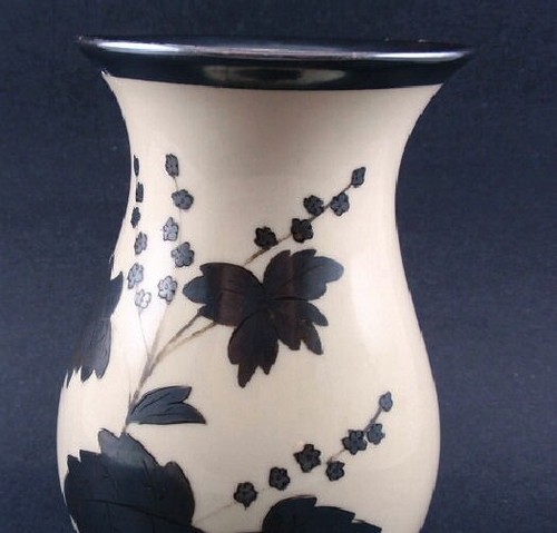 Vintage RW Bavaria Rudolf Wachter Porcelain Silver Overlay Vase - Picture 2 of 5
