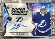 2020-21 UPPER DECK SPX ANDREI VASILEVSKIY, #S-AV, AUTO, SUPER SCRIPTS, BOLTS   T