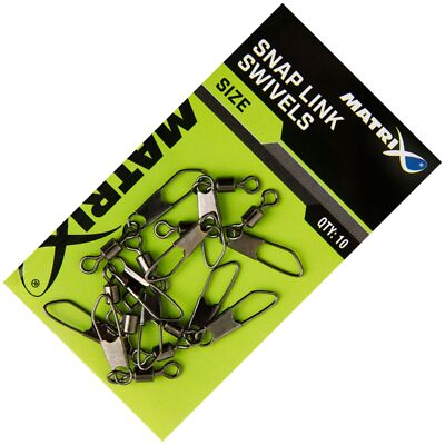 Fox Matrix Snap Link Swivels - 10 Karabinerwirbel, Angelwirbel, Friedfischwirbel