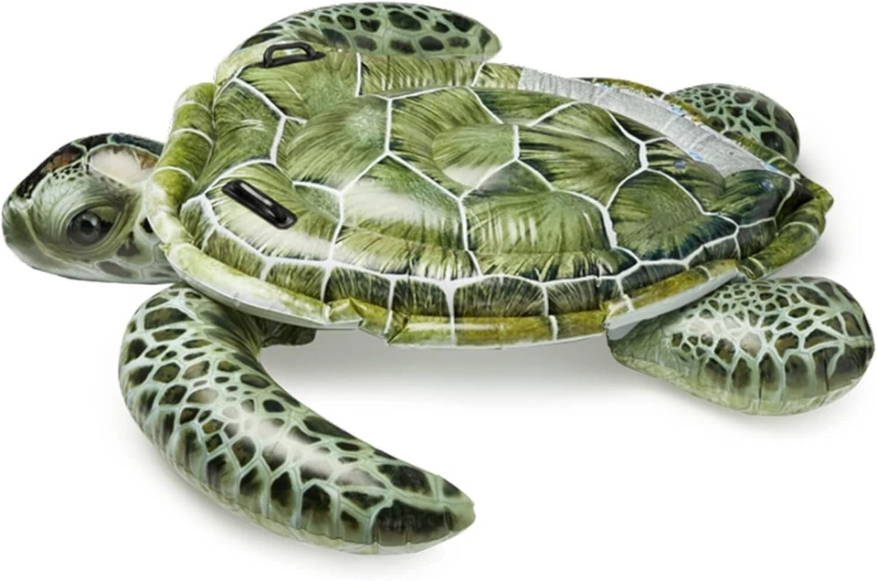 Flotador de piscina inflable realista para tortugas marinas: juguete de piscina de animales para niños - resistente Foto 4 de 4