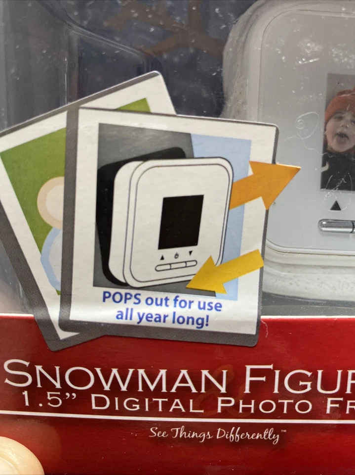 Nextar: Snowman Figurine 1.5" Digital Photo Frame - Stores 60 Photos - Brand New - Image 3 of 4