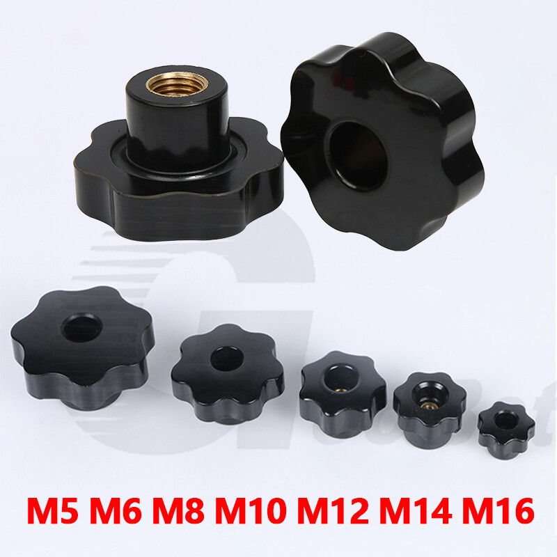 Plastic 7-Star Clamping Nut Knob Screw M5 to M16 Female Thread