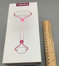 Lekeemy Beauty Crystal Pink De-Puffing Face Skin Care Roller Massage NEW