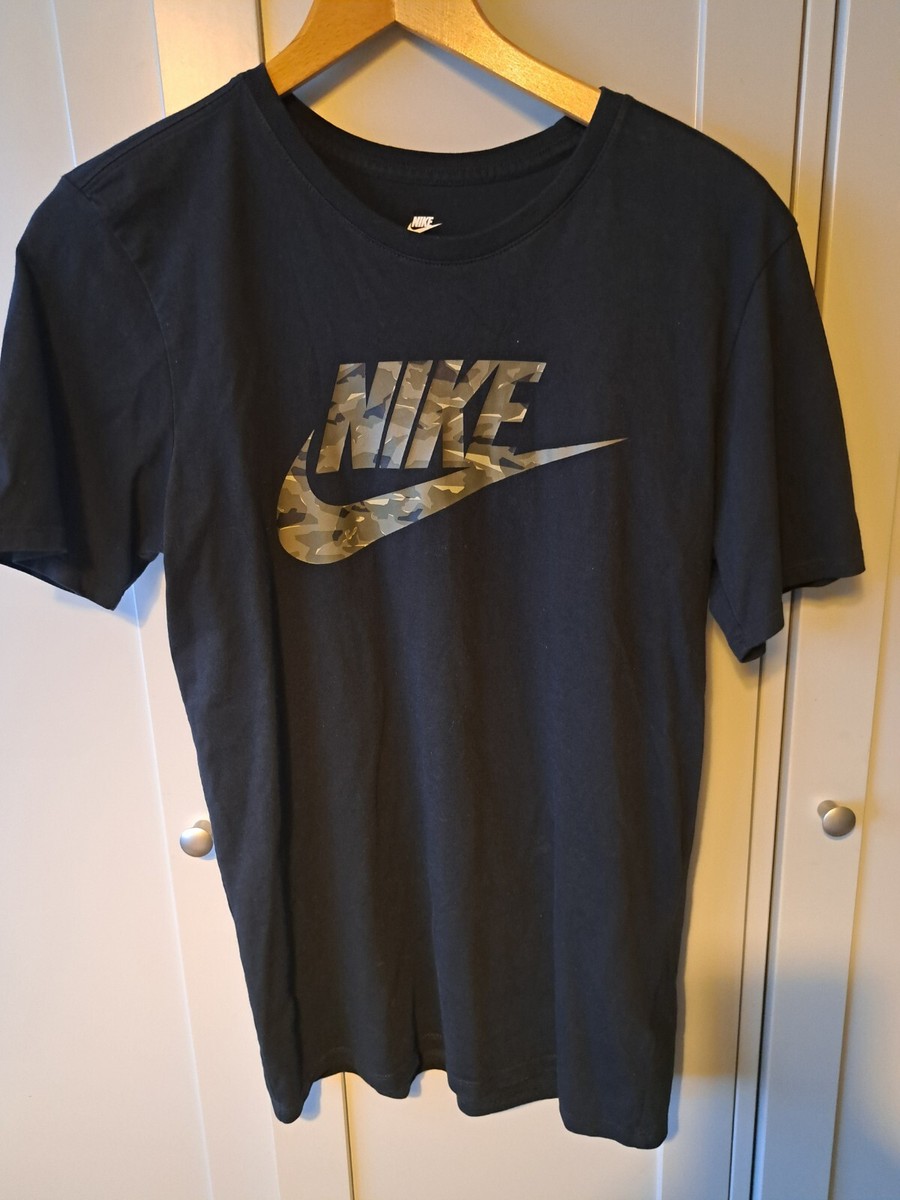 the nike tee t shirt, Black Eith Camouflage Lettering UK