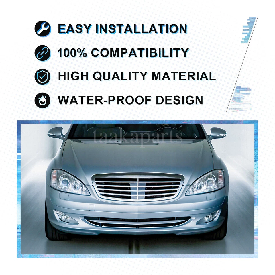 Fog Lamp Light Chrome Housing Pair For 2007-2009 Mercedes Benz S-Class W221 S550 - Image 4 of 4