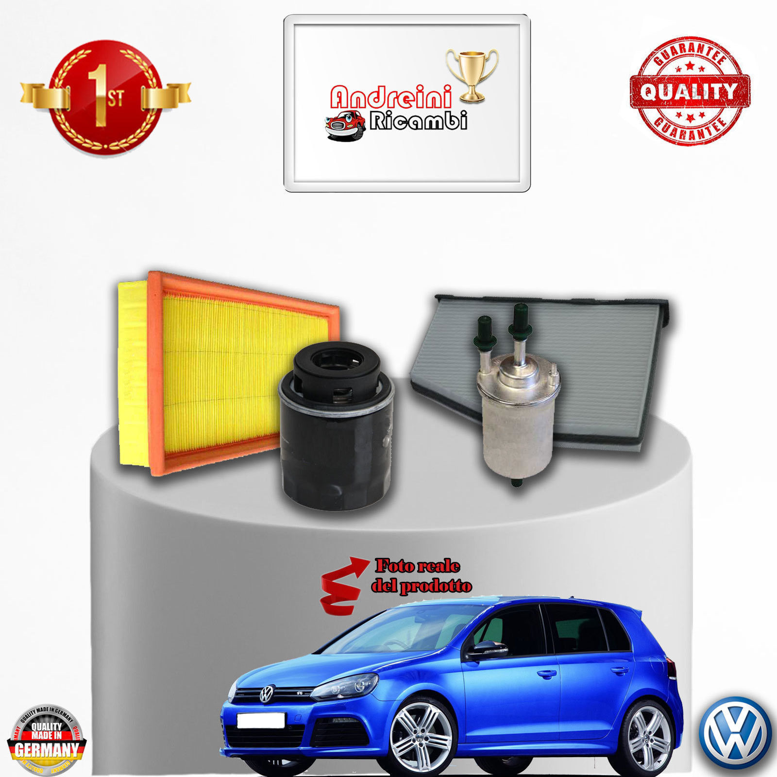 KIT TAGLIANDO 4 FILTRI VW GOLF VI 1.4 TSI 118KW 180CV DAL 2008 ->