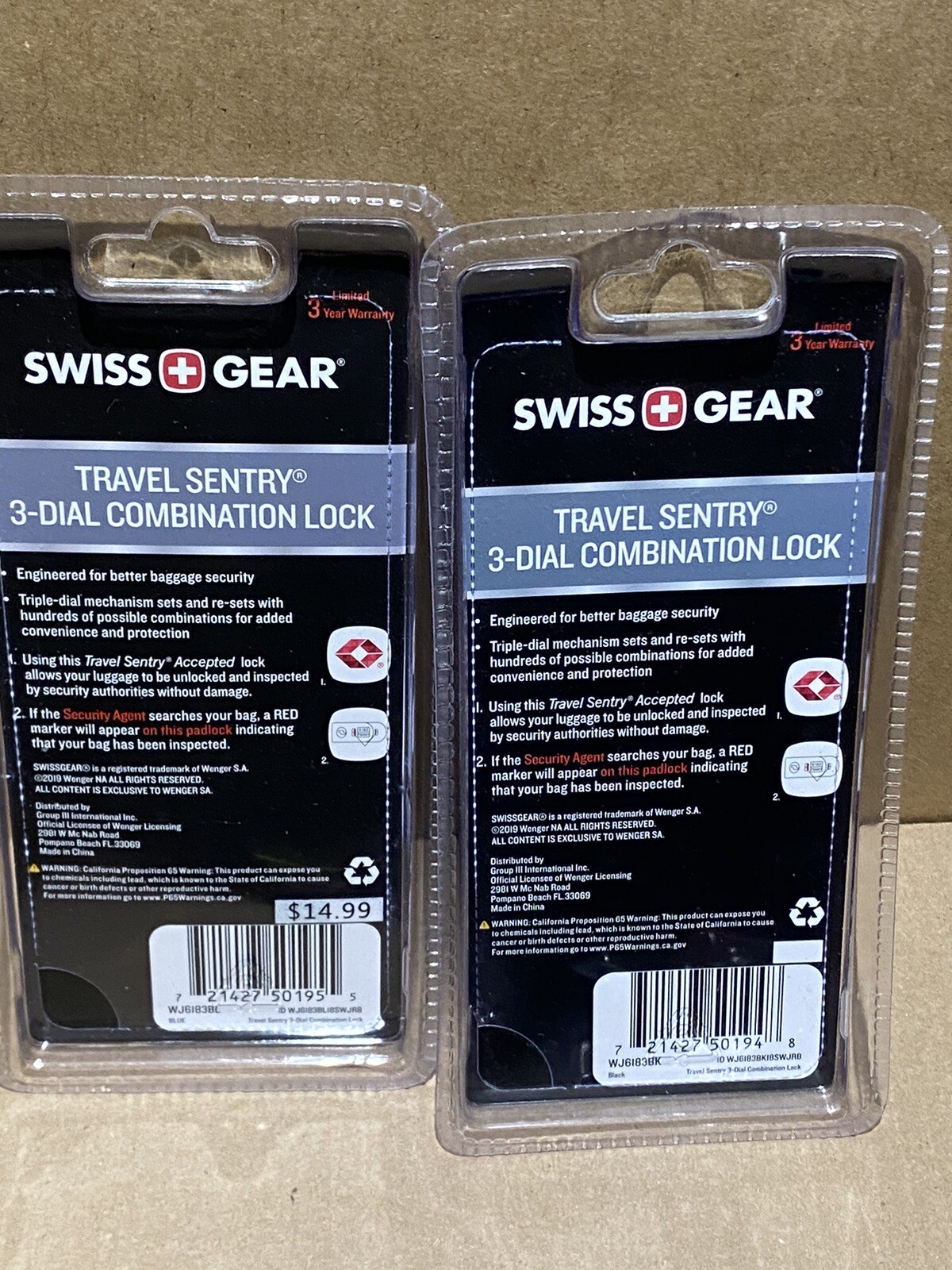 2 Luggage Lock Suitcase Travel  3 Digit Combination. SWISS GEAR. TSA Approved