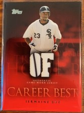 2009 Topps Series 1 Career Best Jsy Relic #CBR-JD Jermaine Dye WS Free Shipping