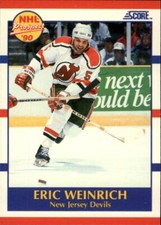 1990 SCORE NHL HOCKEY Prospect Card #389 -- Eric Weinrich, New Jersey Devils 🤩