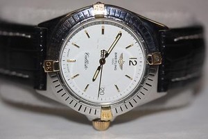Authentic Breitling Callisto B57045 Two-Tone Leather Strap 34mm Unisex  Watch | eBay