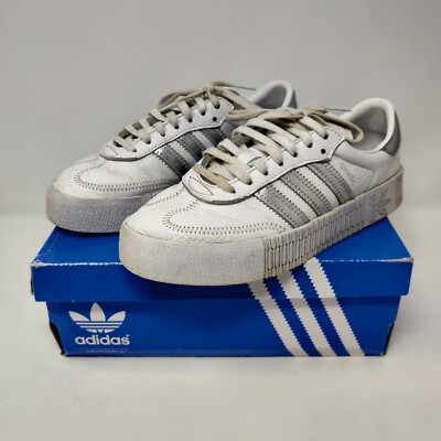 Adidas Samba Rose Schuhe Damen UK 4 weiß silber gestreift Originals Sneaker