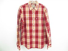 Men's LEVIS Levi PLAID CHECKERED Button Down Dress Shirt Size MEDIUM Modern Fit