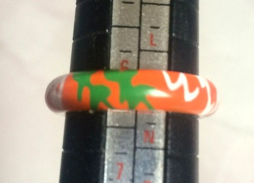 Patterned Coloured Lucite Ring Bands - 18 Colours / Designs & 4 Sizes You Choose - Picture 22 of 57