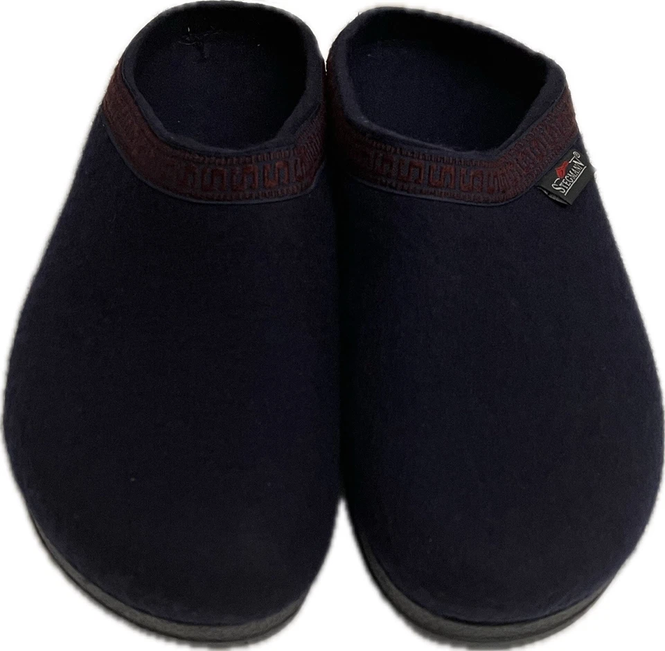Zuecos para mujer Stegmann de lana azul marino suela de polietileno talla 6 Foto 3 de 4