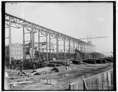 Travelling crane, Cramp's ship yard, Philadelphia c1900 Old Photo
