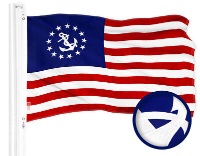 G128 American USA Yacht Ensign Nautical Flag 20x30 In Embroidered 210D Poly