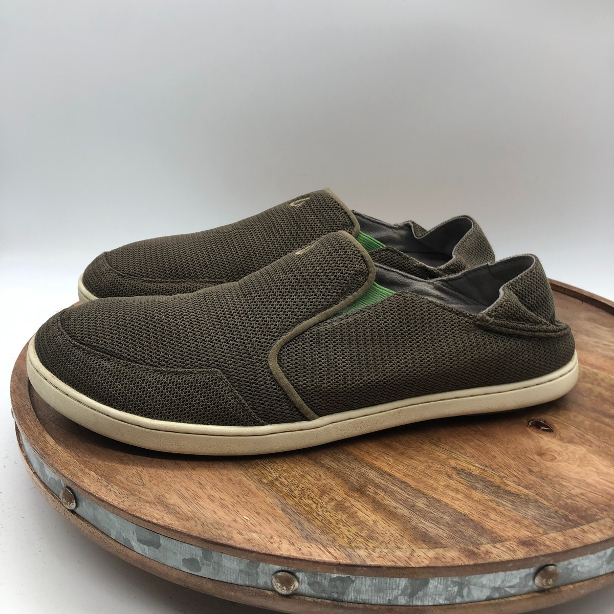 Men\'s OluKai Nohea Mesh Mustang/Lime Peel Slip On Shoes Loafers OLUKAI NOHEA Mens Mesh Mustang Lime peel Slip | Mercari main image 3