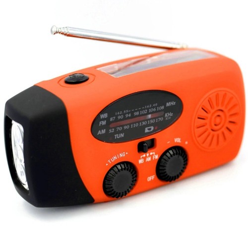 Hand Crank Dynamo Wind Up Solar AM FM Radio USB Charger Camping Light Torch Gift - Picture 5 of 17