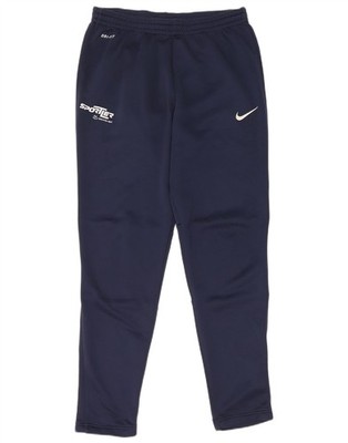 Nike Mens Dri Fit Graphic Tracksuit Trousers Medium  Navy Blue Polyester VI04