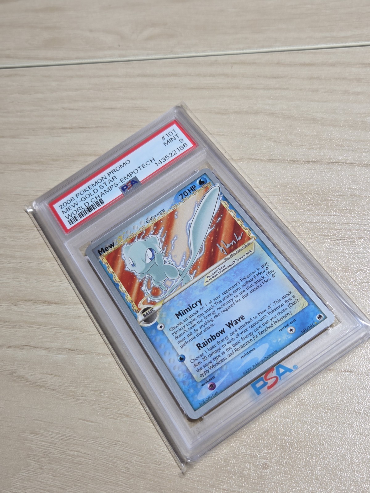 Pokemon Mew Gold Star 2008 World Championships Empotech Deck Promo #101 PSA 9 view 15