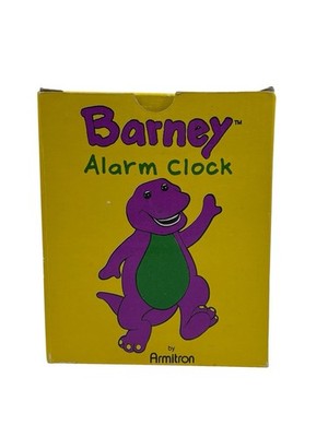 1993 Vintage Barney Purple Dinosaur Alarm Clock Battery Operated
