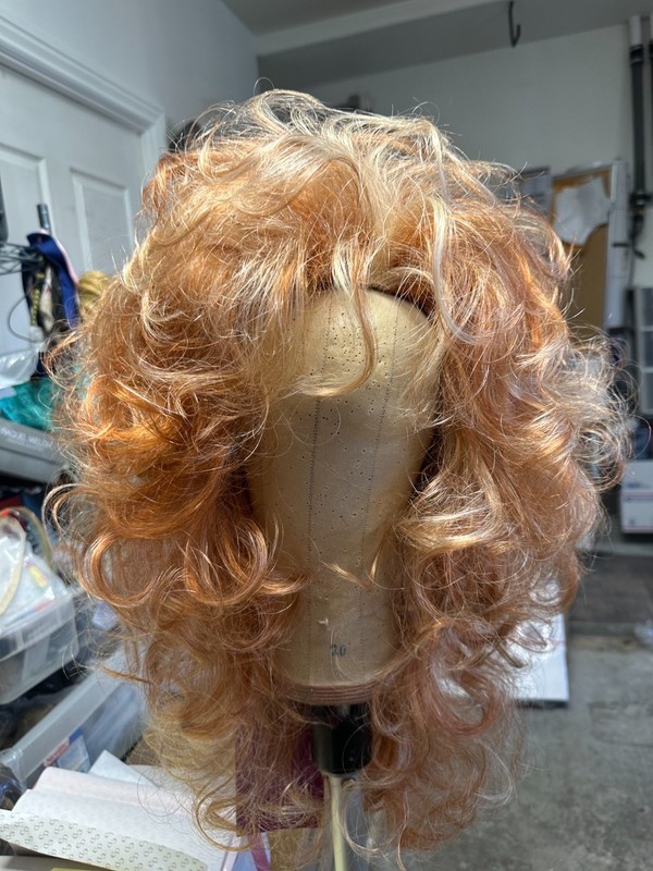 red blonde fluffy wig awesome look  Halloween wigs are fun go for it