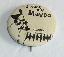 Vintage Scarce 1950's - 60's Advertising I Want My MAYPO Pinback Maypo Cereal