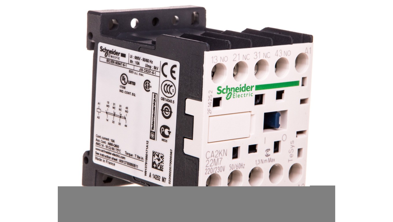 Auxiliary Contactors 10A 2Z 2R 230V AC CA2KN22M7 TeSys