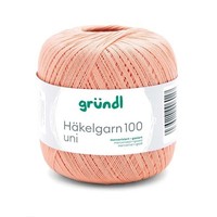 Gründl HÄKelgarn 100 UNI 100 G Lachs Perfekt FÜR FilethÄKeln
