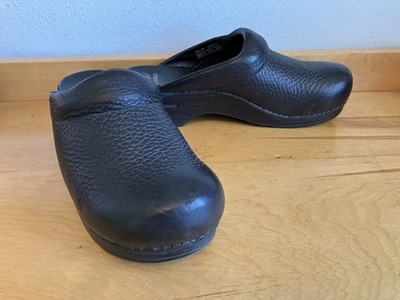 Dansko Mule Black Oiled Leather Open Back Professional Shoes Men's Size 44/10.5