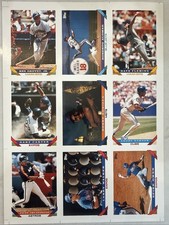 1993 Topps Pre-Production Sample Sheet Ken Griffey Jr promo Dawson Walker etc