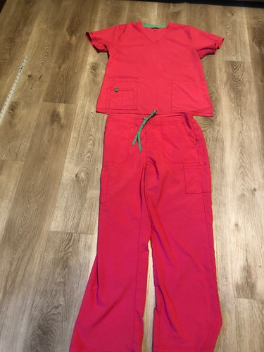 LOT Carhartt FORCE Scrub Set Scrubs Top and Bottom Pants Shirt Large L Pink F2