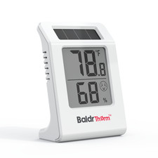 BaldrTherm Solar Thermometer Hygrometer Indoor Temperature Humidity Meter LCD