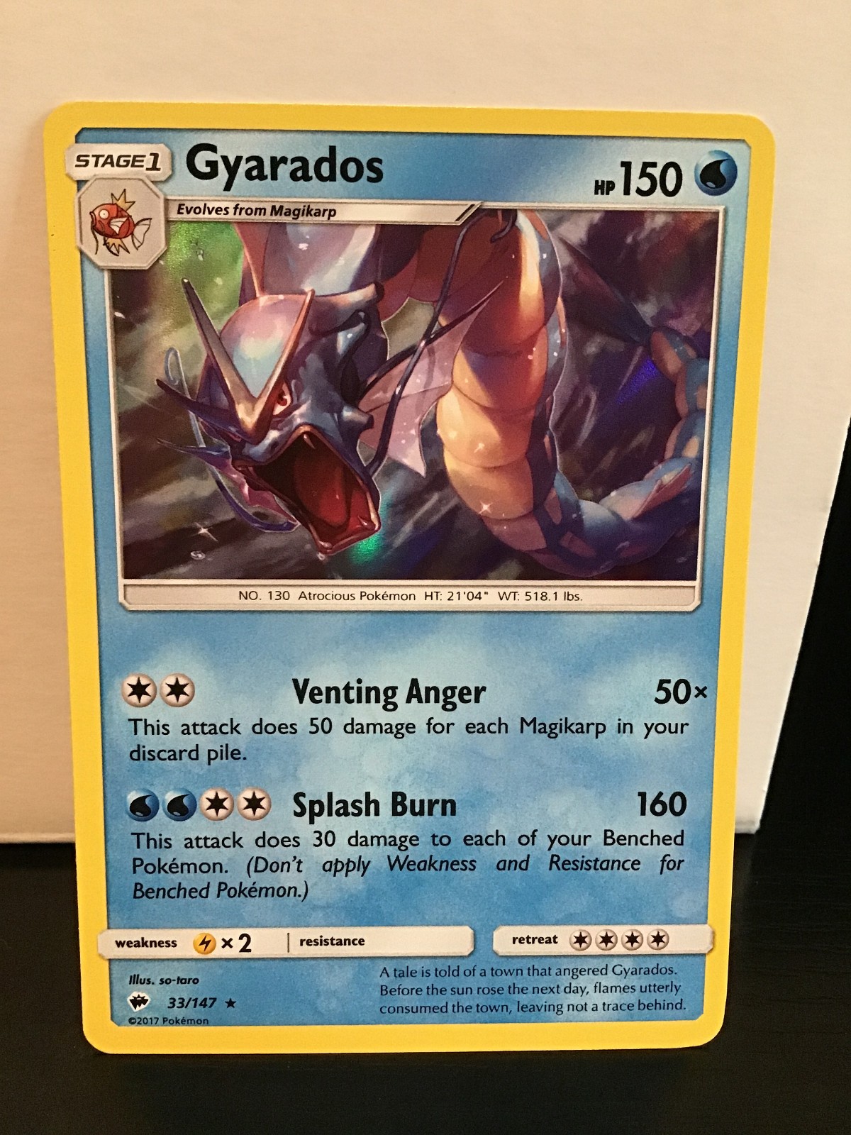 Gyarados 33/147 Holo Rare Pokemon Burning Shadows
