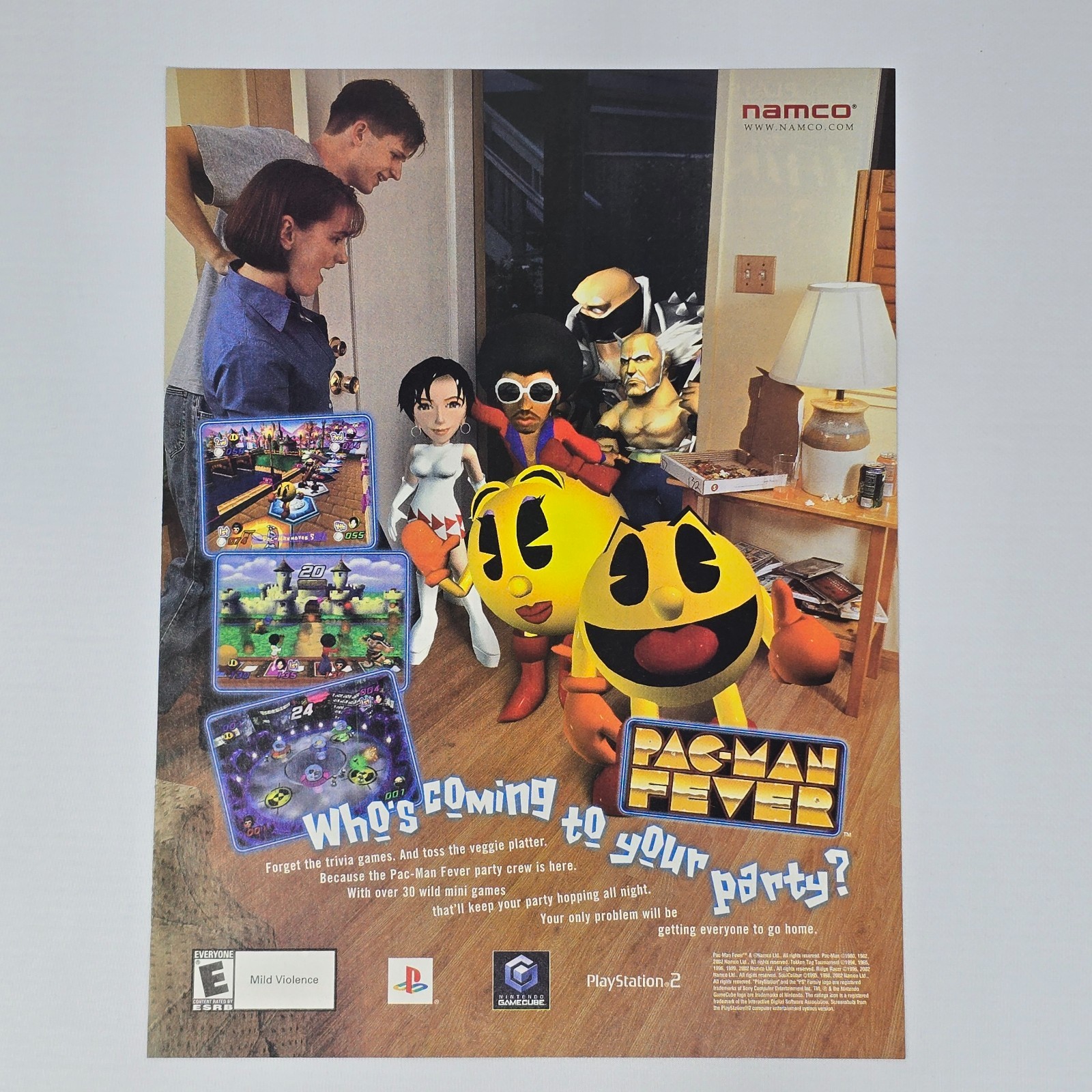 Pac-Man Fever PlayStation 2 PS2 GameCube Fiesta Impresión Anuncio/Póster Promo Arte