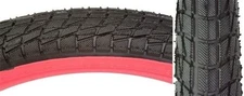 Sunlite Freestyle BMX Kontact Tires, 20" x 1.95", Black/Red